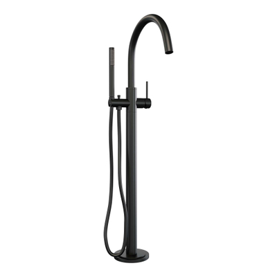 Brauer Black Edition Staande Badkraan - staafhanddouche - 1 stand - 2 gladde knoppen - PVD - mat zwart