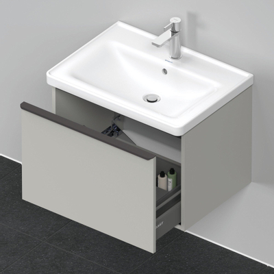 Duravit D-Neo wastafelonderkast 63.4x44x45.2cm 1 lade met softclose Betongrijs Mat