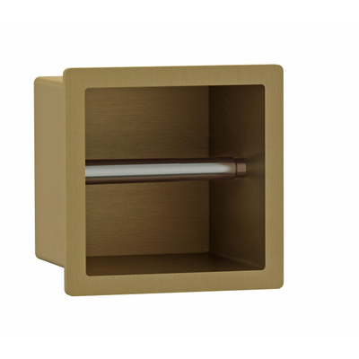 Fortifura Calvi Toiletrolhouder - inbouw - 17.3x17.3x15.3cm - Geborsteld Messing PVD (Goud)