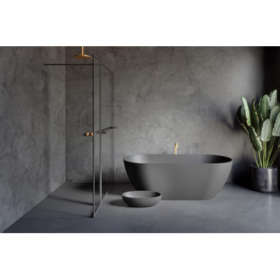 Riho Bilbao vrijstaand bad - 170x80cm - solid surface - mat antraciet
