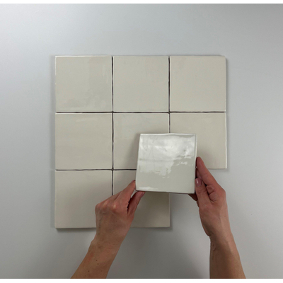 By Goof wandtegel - 13x13cm - 10mm - Vierkant - Ivoor wit Glans