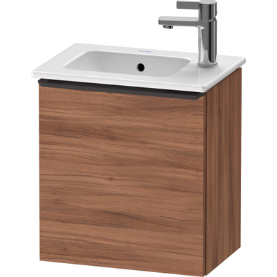 Duravit D-Neo wastafelonderkast 41x44x27.4cm Linksdraaiend 1 deur Noten Mat