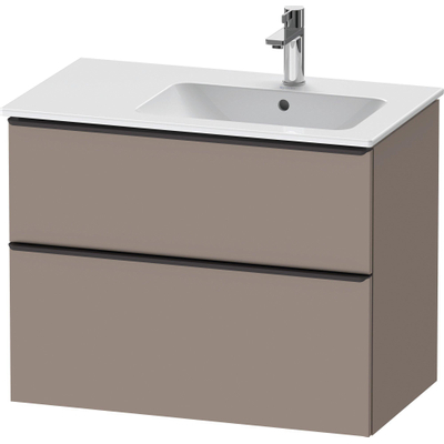 Duravit D-Neo wastafelonderkast 81x62.5x46.2cm 2 lades Basalt Mat