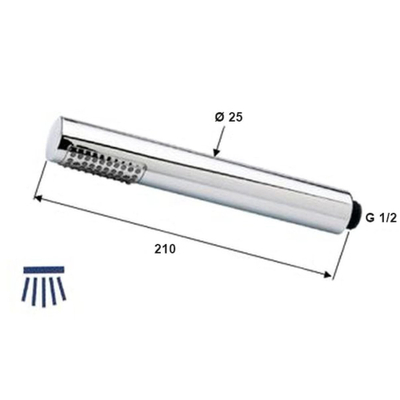 Wiesbaden Handdouche ABS rond 1/2'' chroom