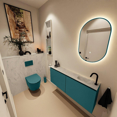 MONDIAZ TURE-DLUX 120cm toiletmeubel Smag. EDEN wastafel Opalo positie rechts. Met 1 kraangat.
