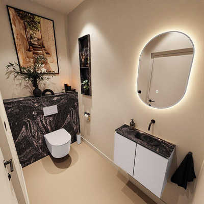 MONDIAZ TURE-DLUX 60cm toiletmeubel Cale. EDEN wastafel Lava positie rechts. Zonder kraangat.