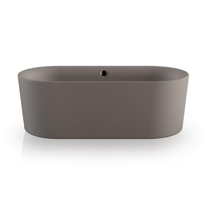 Plieger Kansas Vrijstaand bad - 180x80x60cm - met waterinlaat - met af- en overloopgarnituur - met poten - acryl - cementgrijs