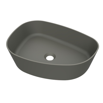 Arcqua Rocker Waskom - opbouw - organisch - links - 50x37cm - mat beton