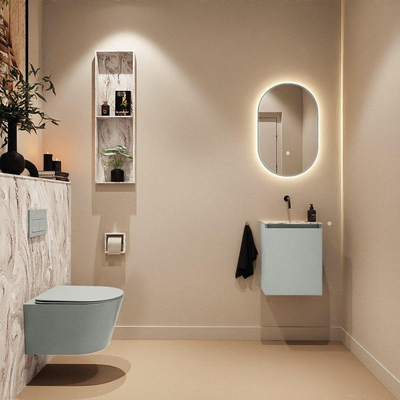 MONDIAZ TURE-DLUX 40cm toiletmeubel Greey. EDEN wastafel Glace positie midden. Zonder kraangat.