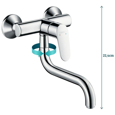 Hansgrohe Focus keukenkraan voor wandmontage chroom