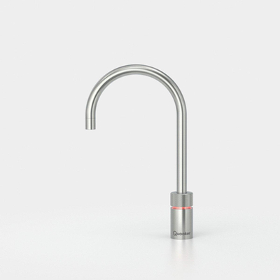 Quooker NL Nordic round kokendwaterkraan opbouw uitloop draaibaar met Combi reservoir & Cube reservoir RVS