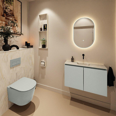 MONDIAZ TURE-DLUX 80cm toiletmeubel Greey. EDEN wastafel Ostra positie midden. Zonder kraangat.