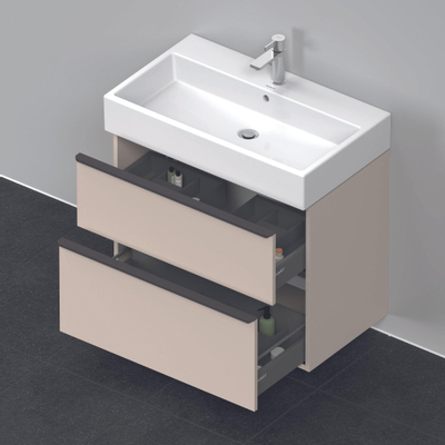 Duravit D-Neo wastafelonderkast 78.4x62.5x44.2cm 2 lades Taupe Mat