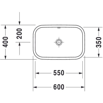 Duravit HappyD 2 opzetkom rechthoekig met overloop zonder kraangat 60x40cm met wondergliss wit