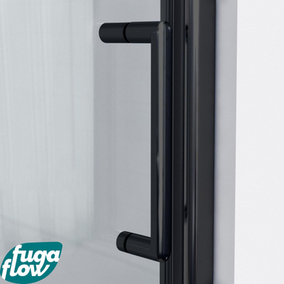 FugaFlow Efficiente Vetro 6211 Douchedeur - 100x200cm - veiligheidsglas - anti kalk - profiel mat zwart