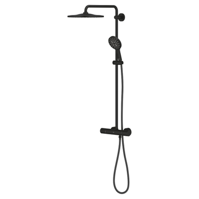 Grohe Rainshower douchesysteem thermostatisch met handdouche 3 straalsoorten phantom black