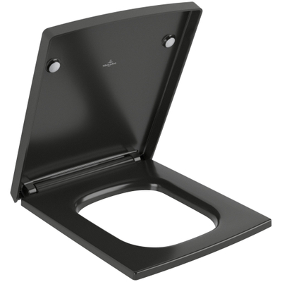 Villeroy & Boch Memento 2.0 closetzitting met deksel met softclose en quick release ebony