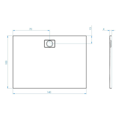 Xenz Flat douchevloer 140x100x4cm rechthoek Acryl Wit