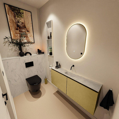 MONDIAZ TURE-DLUX 120cm toiletmeubel Oro. EDEN wastafel Opalo positie midden. Zonder kraangat.