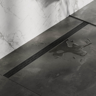 Brauer Douchegootrooster - 110cm - mat zwart