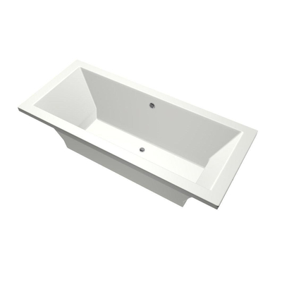 Xenz Society ligbad - 170x75cm - met overloop - zonder afvoer - Acryl Edelweiss mat