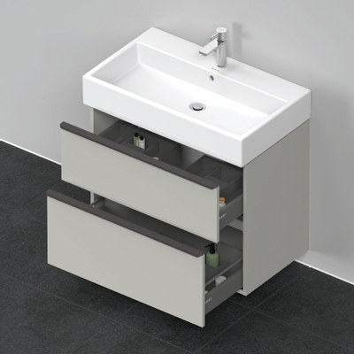 Duravit D-Neo wastafelonderkast 78.4x62.5x44.2cm 2 lades Betongrijs Mat