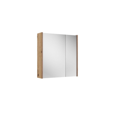 FugaFlow Eccelente Arredo spiegel badkamer spiegelkast - 60x63x16cm - inclusief zijpanelen - Rustiek Eiken -