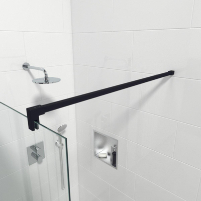 Saniclass Bellini inloopdouche 180x200cm 8mm veiligheidsglas anti kalk mat zwart TWEEDEKANS