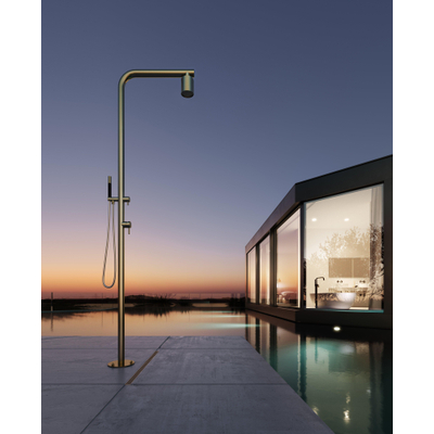 Hotbath Archie buitendouche - Beam hoofddouche - staaf handdouche - RVS316 - geborsteld RVS