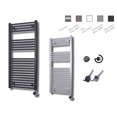 Sanicare Elektrische Design Radiator - 111.8 x 60 cm - 730 Watt - thermostaat chroom rechtsonder - chroom