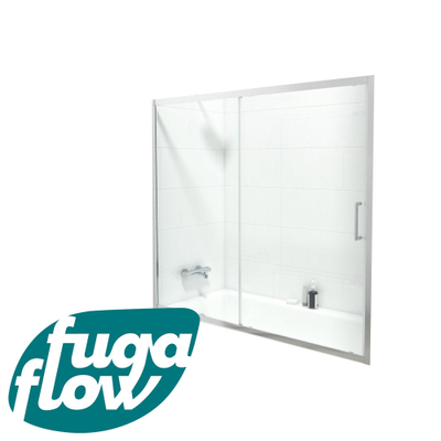 FugaFlow ID06 Quick Fit Badwand - 2 delige schuifdeur - 170x150cm - 6mm veiligheidsglas - anti kalk - chroom