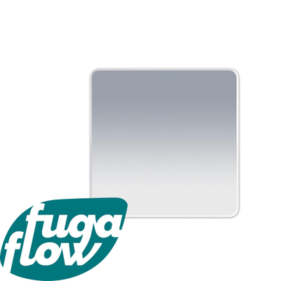FugaFlow Eccelente Arredo Square spiegel badkamerspiegel - 80x80cm - vierkant - afgerond - frame - mat wit