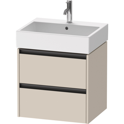 Duravit Ketho 2 wastafelonderbouwkast - 2 laden - 58.4x46x54.9cm - grepen antraciet - taupe supermat