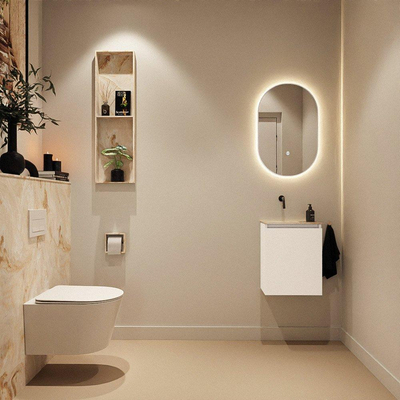 MONDIAZ TURE-DLUX 40cm toiletmeubel Talc. EDEN wastafel Frappe positie links. Zonder kraangat.