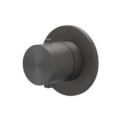 IVY Concord Afbouwdeel - voor inbouwstopkraan - Symmetry - rond rozet - RVS316 geborsteld carbon black PVD