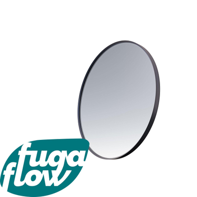 FugaFlow Eccelente Arredo spiegel badkamerspiegel - rond - 120cm - frame - mat zwart