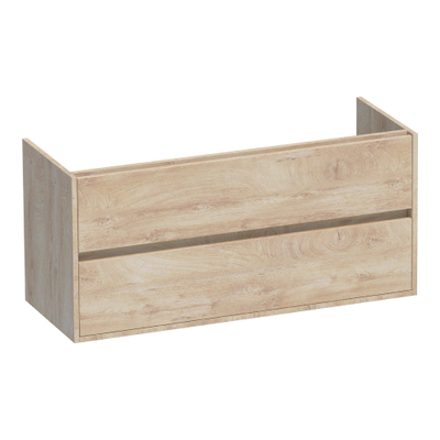 BRAUER Adore wastafelonderkast - 120x46x55cm - 2 softclose lades - greeploos - 1 sifon uitsparing - Forest Wheat