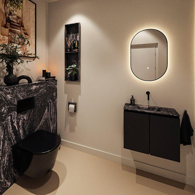 MONDIAZ TURE-DLUX 60cm toiletmeubel Urban. EDEN wastafel Lava positie midden. Zonder kraangat.
