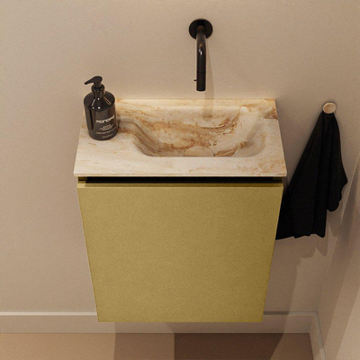 MONDIAZ TURE-DLUX 40cm toiletmeubel Oro. EDEN wastafel Frappe positie rechts. Zonder kraangat.