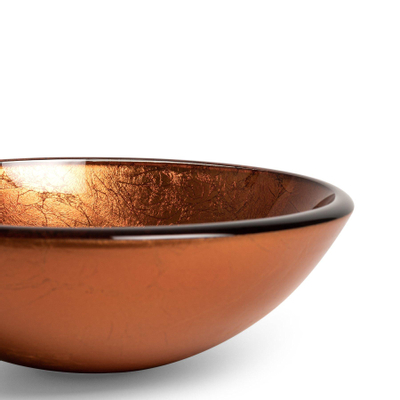 Saniclass Pesca Waskom - 30x10,5cm - rond - gehard glas - bruin rood