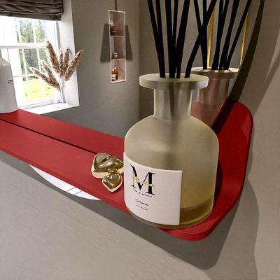 Mondiaz SPOT Badkamerspiegel - rond 70cm - spiegelplanchet - kleur Fire