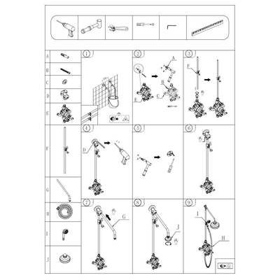 Best Design Canterbury nostalgisch thermostatische regendouche opbouwset