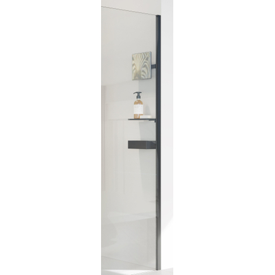 Huppe select+ Frame walk-in incl. Douche planchet L/R 160x200cm met muurprofiel 8mm veiligheidsglas met antikalkbehandeling zwart mat