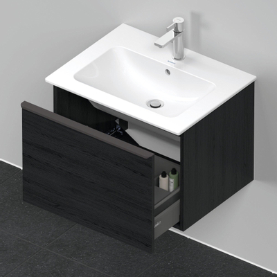 Duravit D-Neo wastafelonderkast 61x44x46.2cm 1 lade Eiken (zwart) Mat