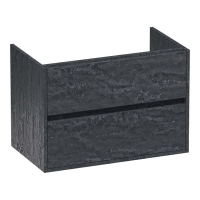 BRAUER Adore wastafelonderkast - 80x46x55cm - 2 softclose lades - greeploos - 1 sifon uitsparing - Damascus