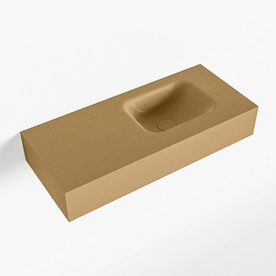 Mondiaz LEX Fontein - 70x30x12cm - wasbak Rechts - zonder kraangaten - solid surface - Oro