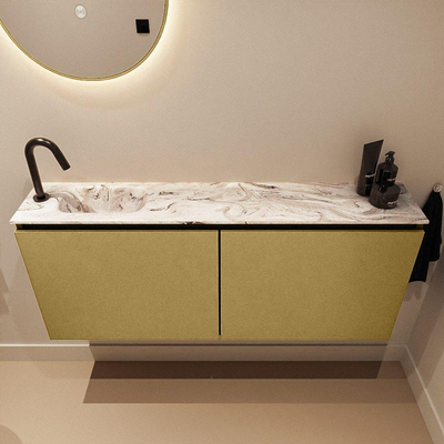 MONDIAZ TURE-DLUX 120cm toiletmeubel Oro. EDEN wastafel Glace positie links. Met 1 kraangat.