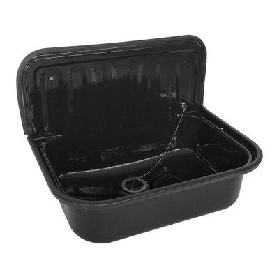 Xellanz Uitstortgootsteen - 50.5x33x37cm - plaatstaal - glans zwart