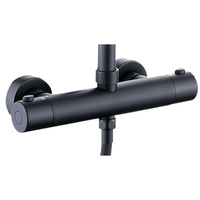 Xellanz Twenty eco thermostatische regendoucheset opbouw rond mat zwart