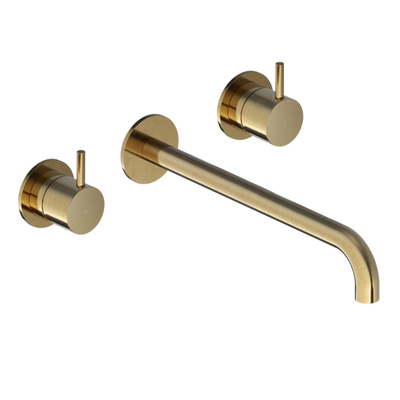 Hotbath Cobber afbouwdeel wastafelmengkraan en 25 cm uitloop geborsteld messing (goud)